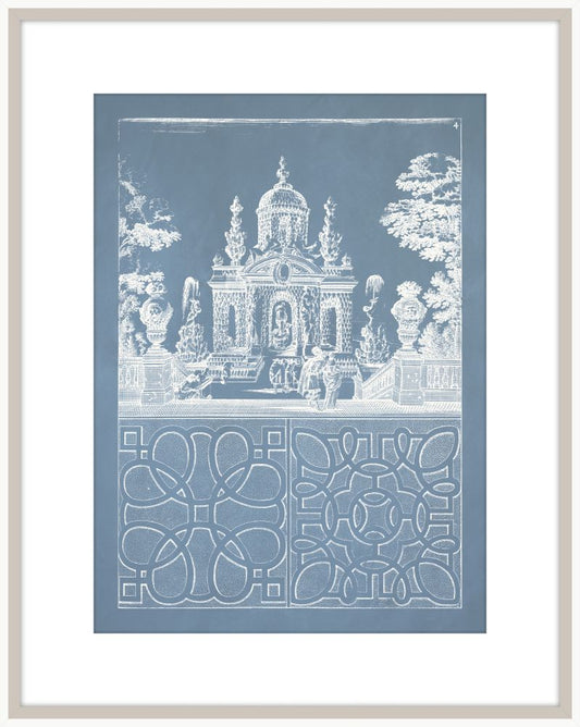 Estate Garden Plans IV in Cornflower Blue and White