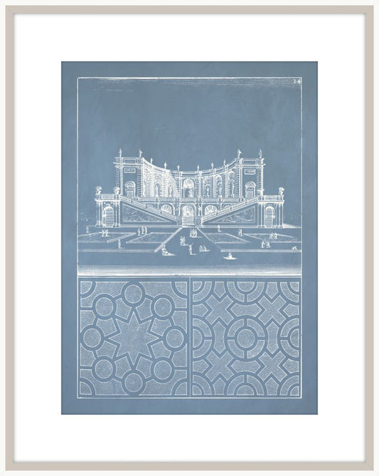 Estate Garden Plans VIII in Cornflower Blue and White