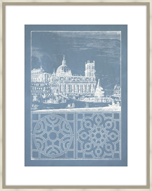 Estate Garden Plans III in Cornflower Blue and Champagne