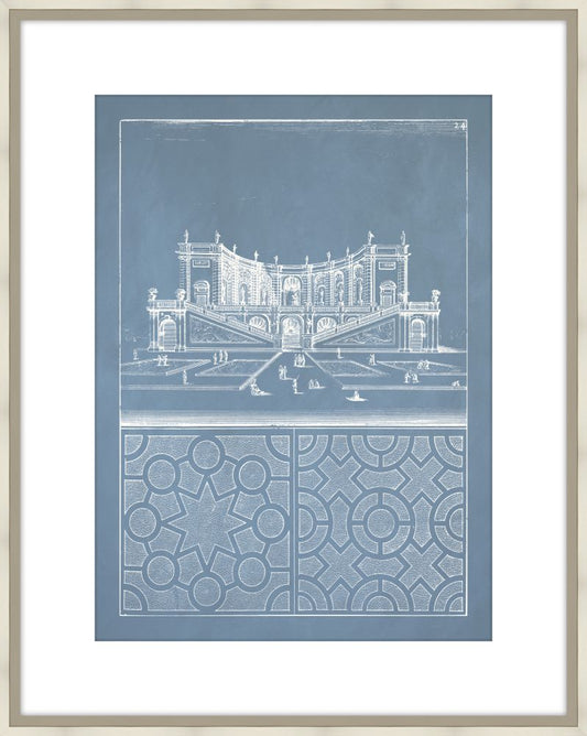Estate Garden Plans VIII in Cornflower Blue and Champagne