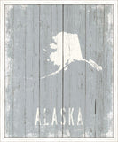 Alaska on Blue Wood