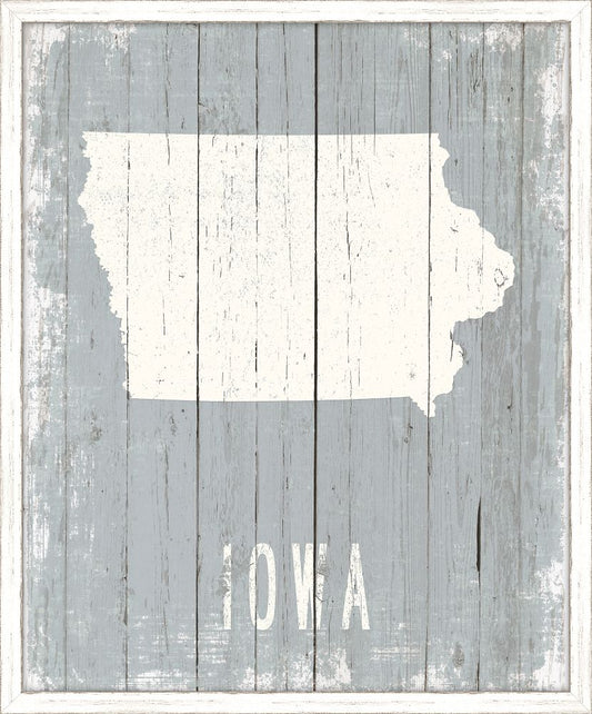 Iowa on Blue Wood