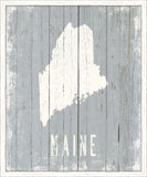 Maine on Blue Wood