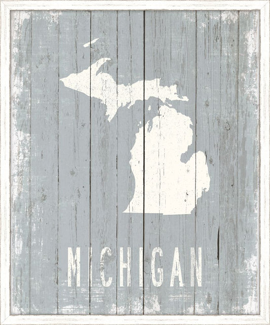 Michigan on Blue Wood