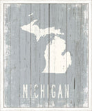 Michigan on Blue Wood