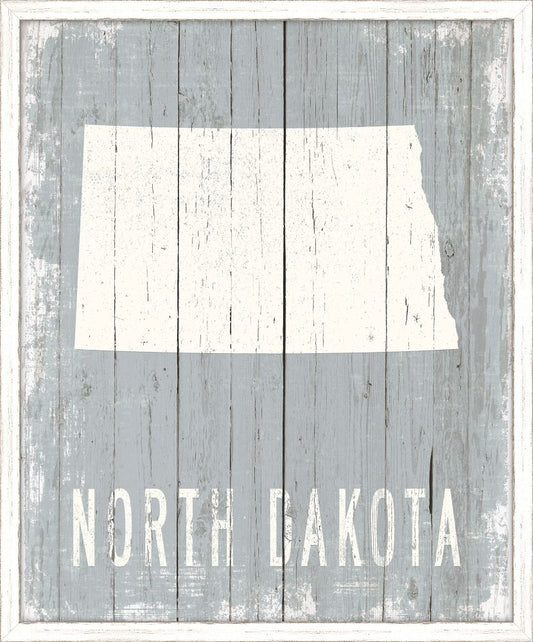 North Dakota on Blue Wood