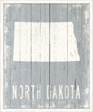 North Dakota on Blue Wood