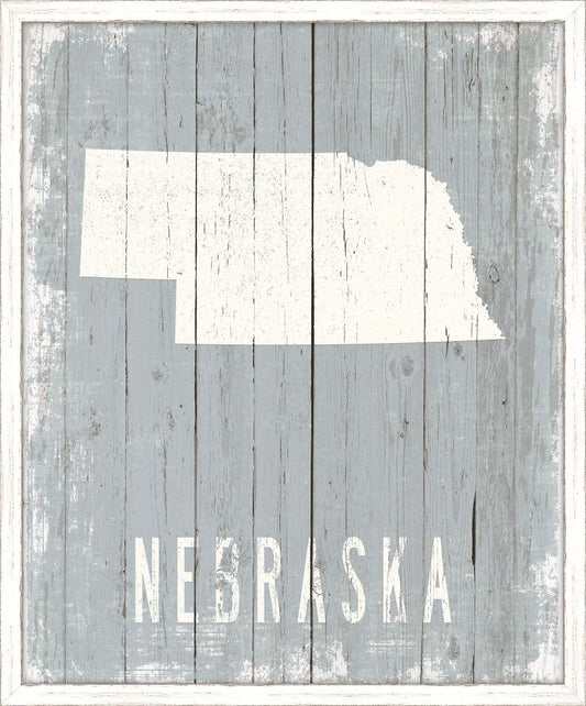 Nebraska on Blue Wood