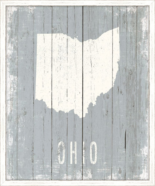 Ohio on Blue Wood