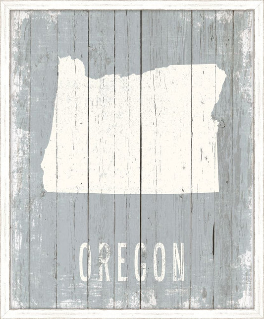Oregon on Blue Wood