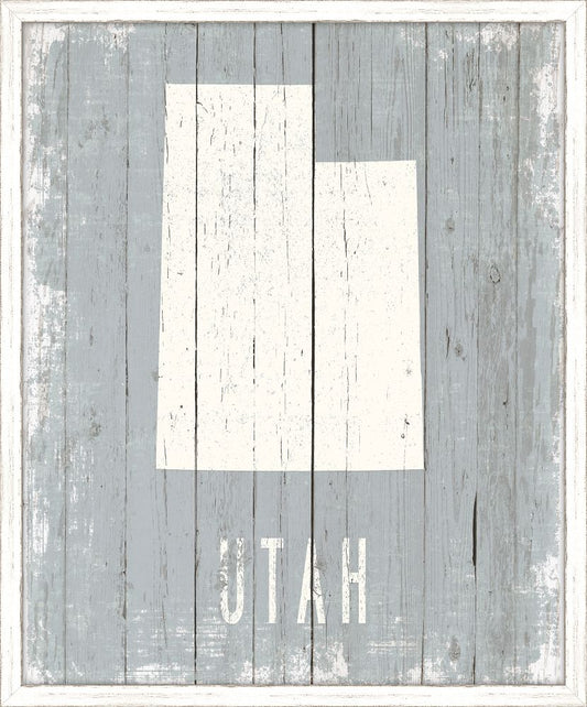 Utah on Blue Wood