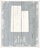 Utah on Blue Wood