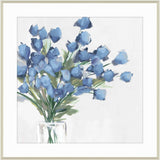 Blue Blossoms In Glass Vase
