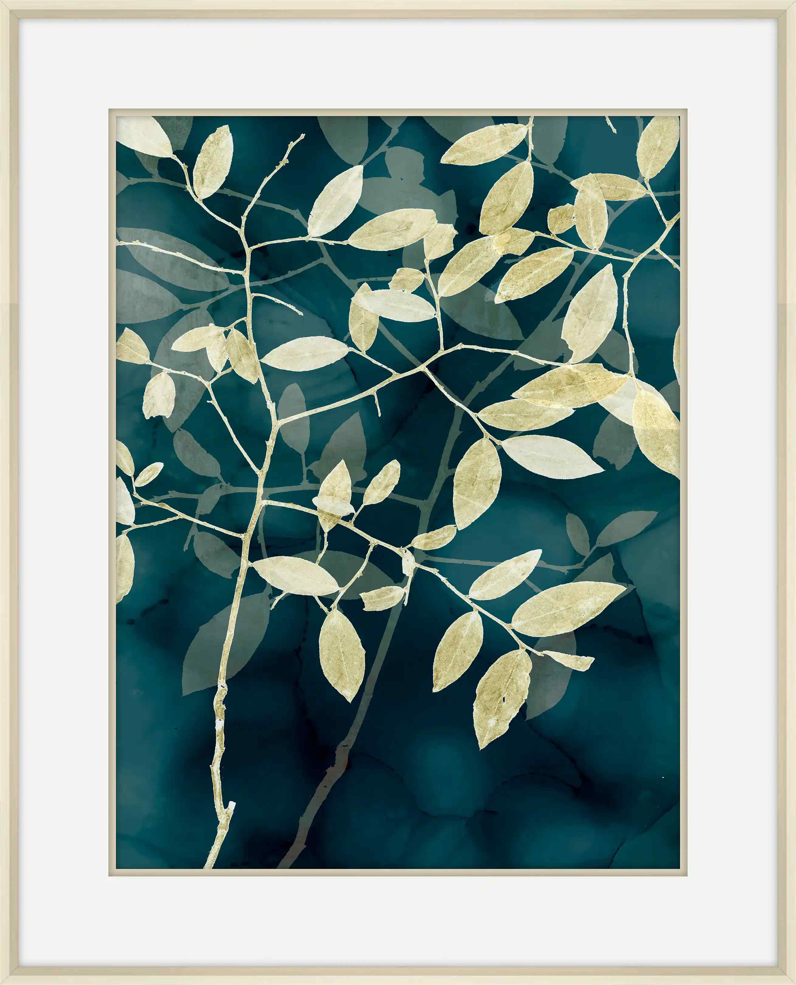 Leaves Against Deep Blue