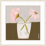 Pair Of Flowers In A Jar On Khaki