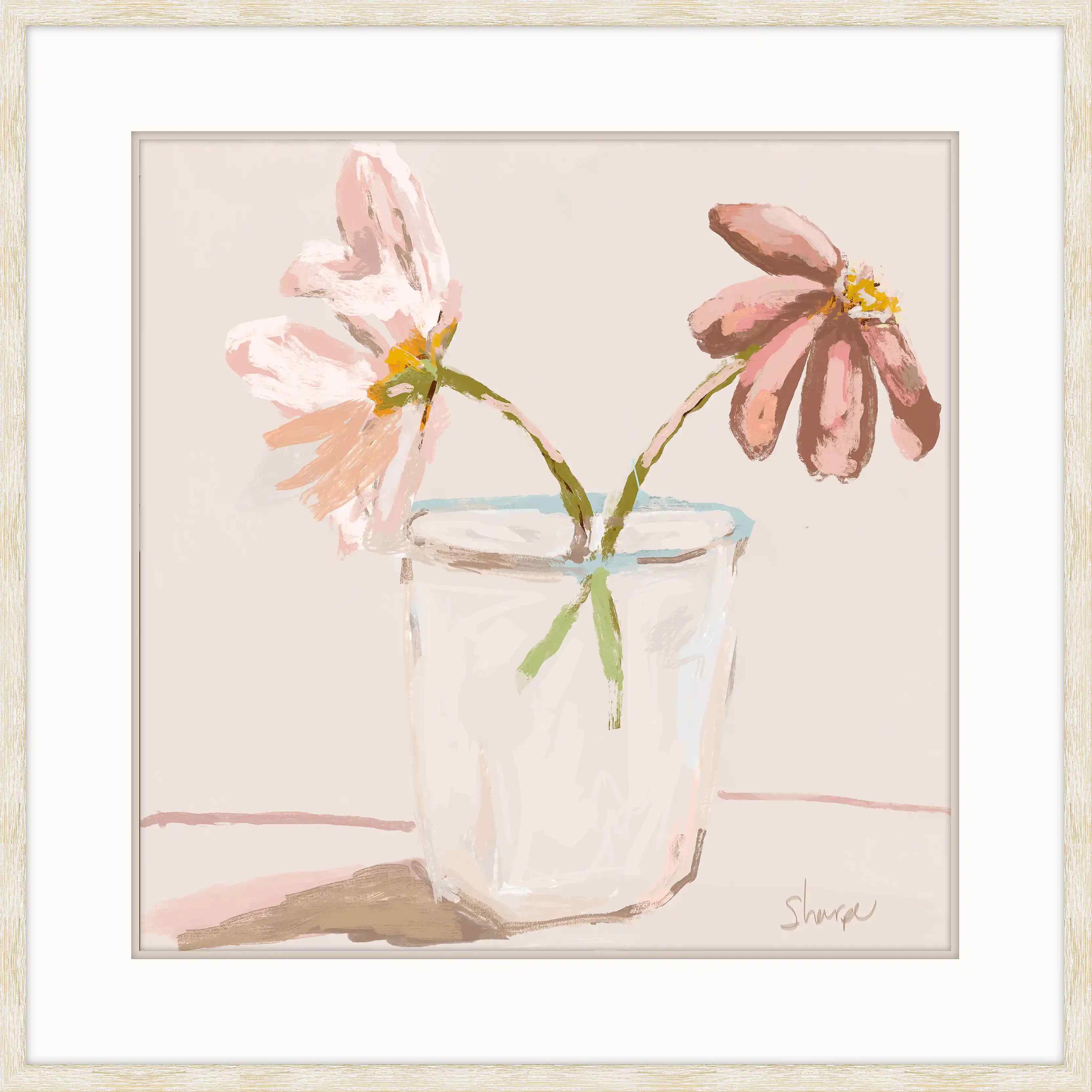Floral Pair Of Flowers In A Jar