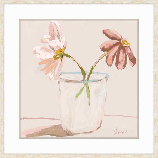 Floral Pair Of Flowers In A Jar