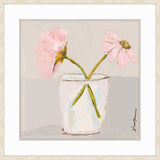 Pair Of Flowers In A Jar On Gray