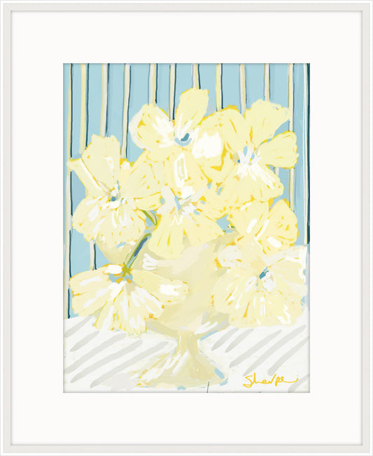 Country Daffodils on Stripes