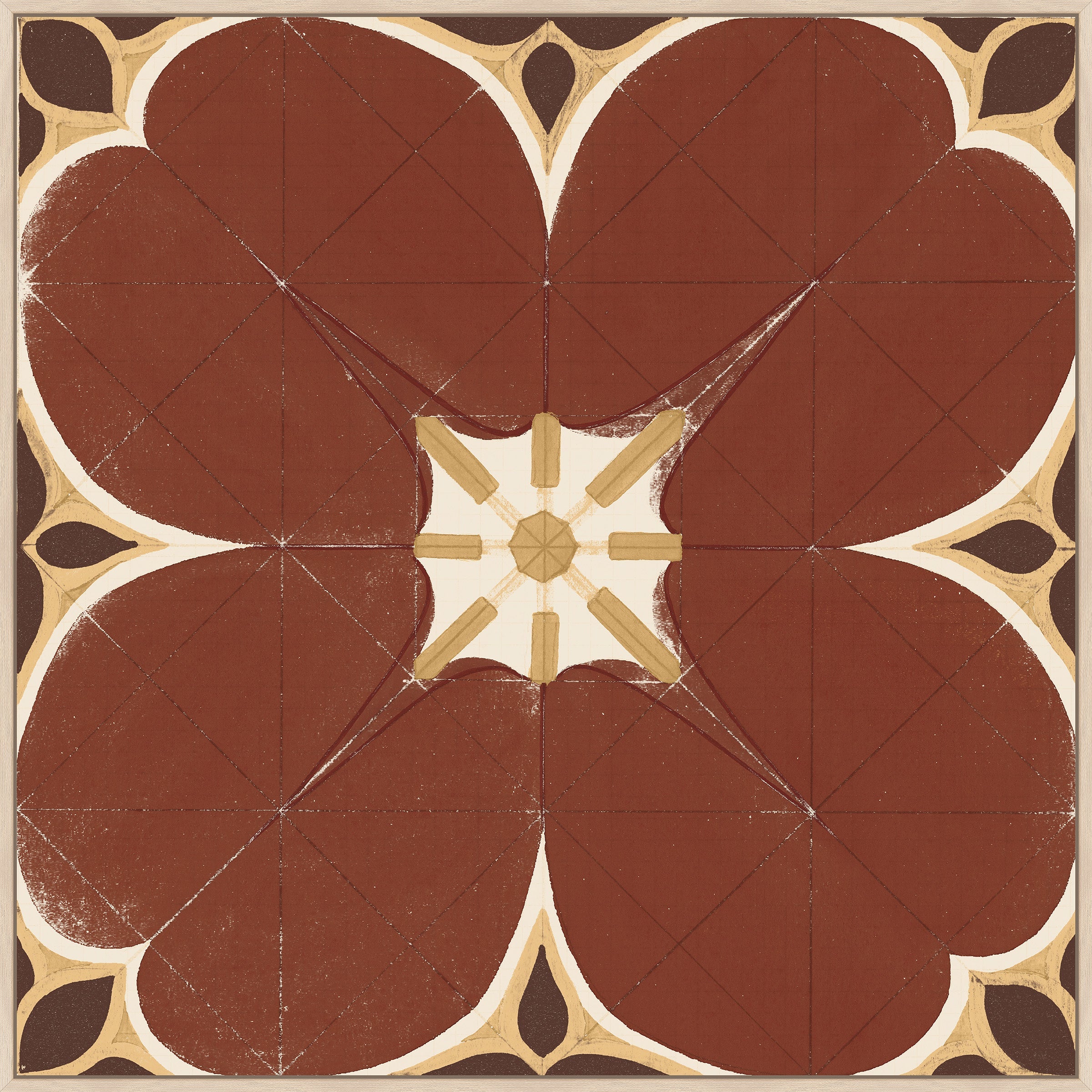 Bloemvorm in Burnt Sienna on Canvas