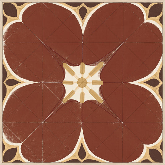 Bloemvorm in Burnt Sienna on Canvas