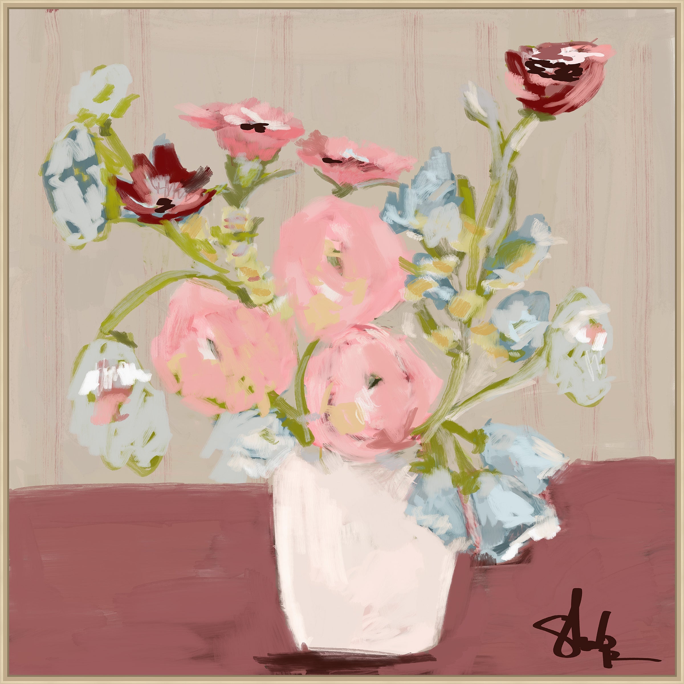Cottage Bouquet on Canvas