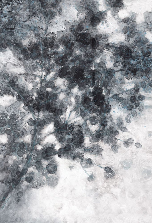 Morning Gray Leaves Boxed Canvas