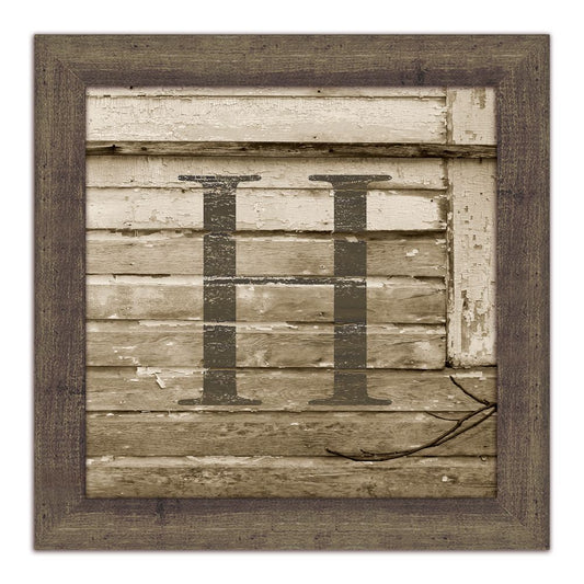 Distressed Wood Monogram  15x15