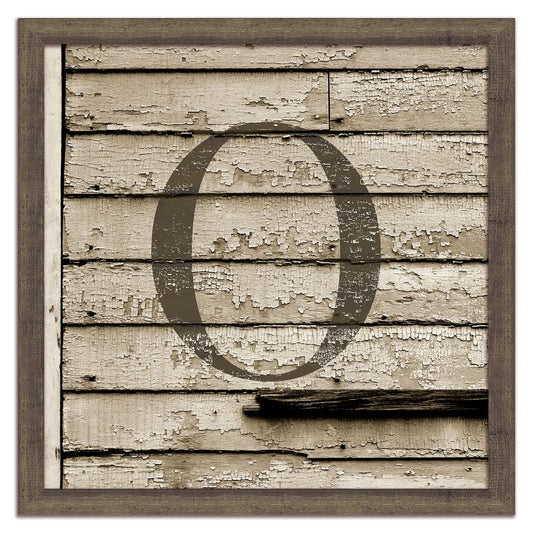 Distressed Wood Monogram  28x28