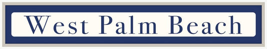 West Palm Beach Sign - Navy on White (White Stem)