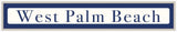 West Palm Beach Sign - Navy on White (White Stem)