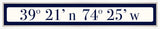 Atlantic City Coordinates Sign - Navy