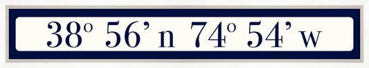 Cape May Coordinates Sign - Navy