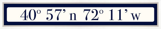 East Hampton Coordinates Sign - Navy