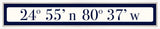 Islamorada Coordinates Sign - Navy