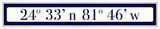 Key West Coordinates Sign - Navy