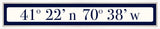 Martha's Vineyard Coordinates Sign - Navy