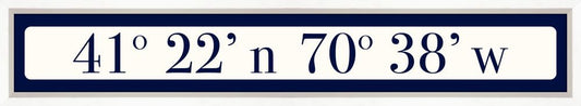 Martha's Vineyard Coordinates Sign - Navy