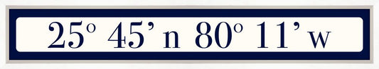 Miami Coordinates Sign - Navy