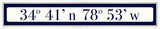 Myrtle Beach Coordinates Sign - Navy