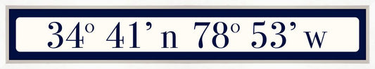 Myrtle Beach Coordinates Sign - Navy