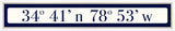 Myrtle Beach Coordinates Sign - Navy