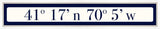 Nantucket Coordinates Sign - Navy