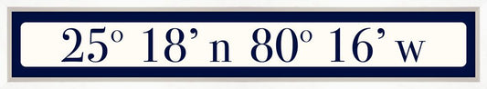 Ocean Reef Coordinates Sign - Navy