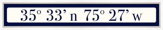 Outer Banks Coordinates Sign - Navy