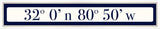 Tybee Island Coordinates Sign - Navy