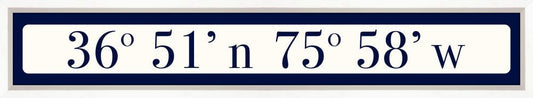 Virginia Beach Coordinates Sign - Navy