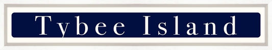 Tybee Island Sign - Navy Reverse