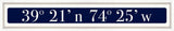 Atlantic City Coordinates Sign - Navy Reverse