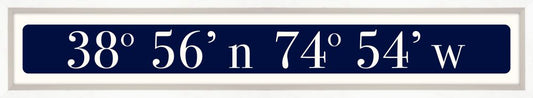 Cape May Coordinates Sign - Navy Reverse